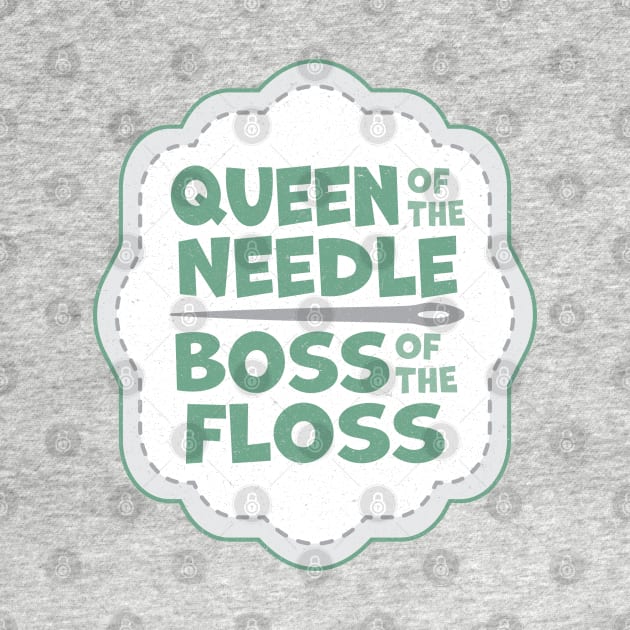 Queen of the Needle Boss of the Floss Teal by Cherry Hill Stitchery
